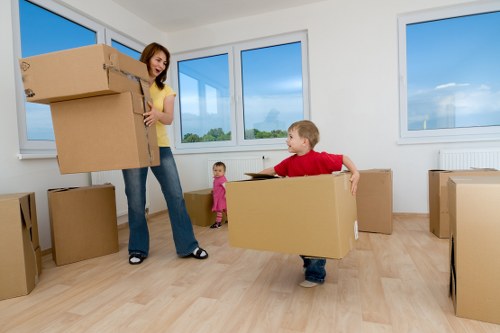 Securely packed belongings inside a removal van